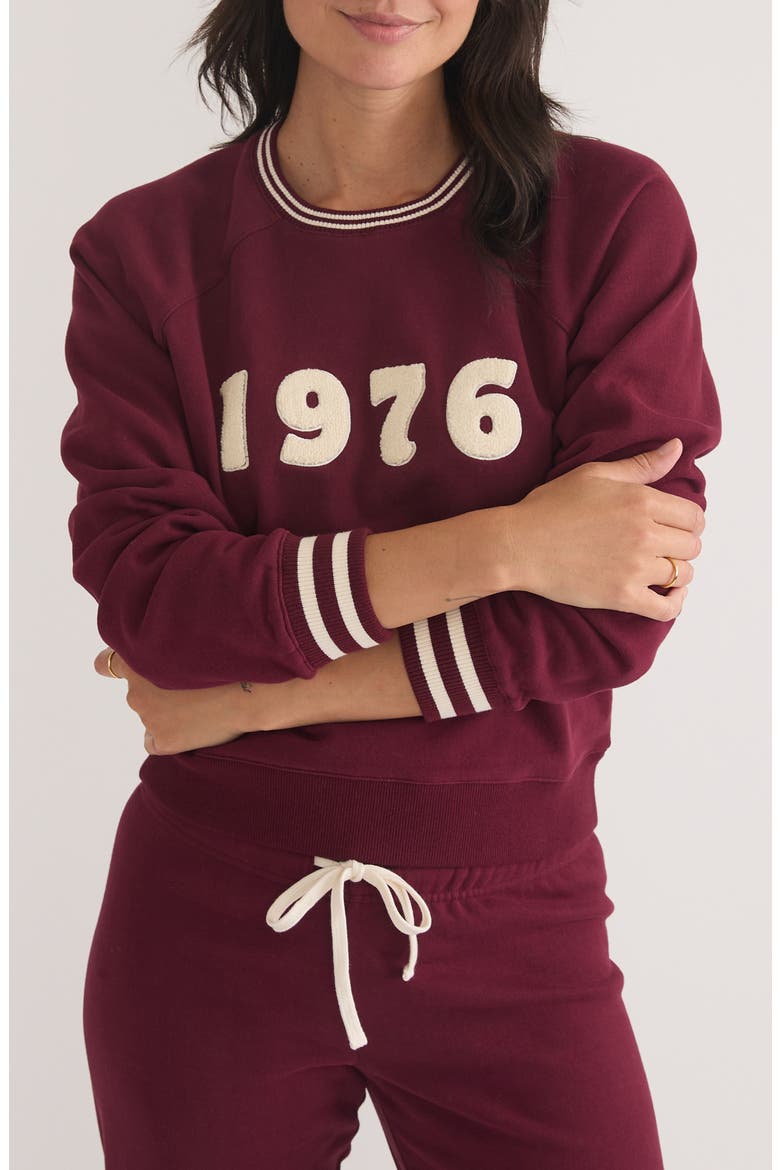 Anytime 1976 Appliqué Sweatshirt, Main, color, CRIMSON