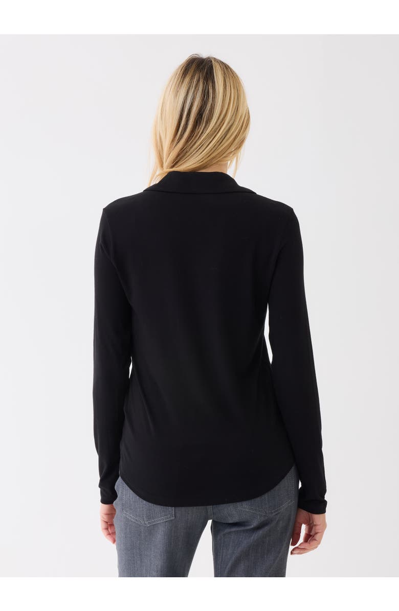 Majestic Filatures Soft Touch Long Sleeve Pocket Shirt, Alternate, color, Noir