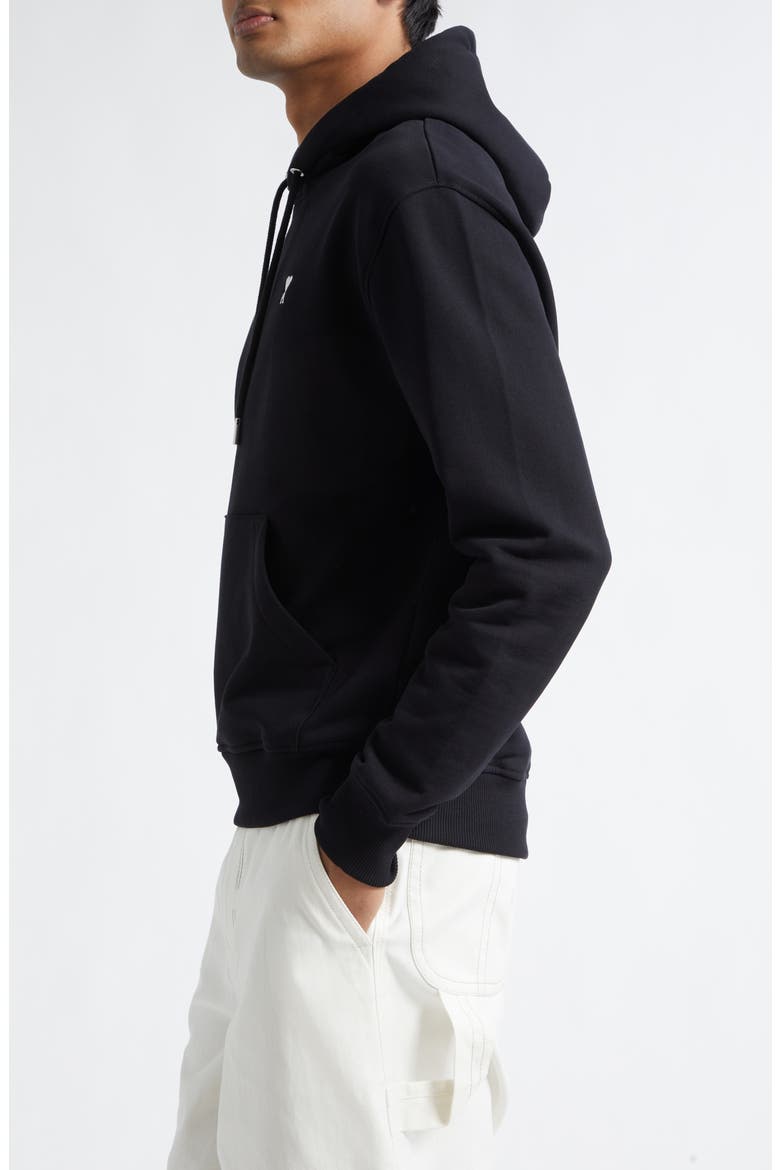 Embroidered Ami de Coeur French Terry Hoodie, Alternate, color, NOIR/ BLANC CREME