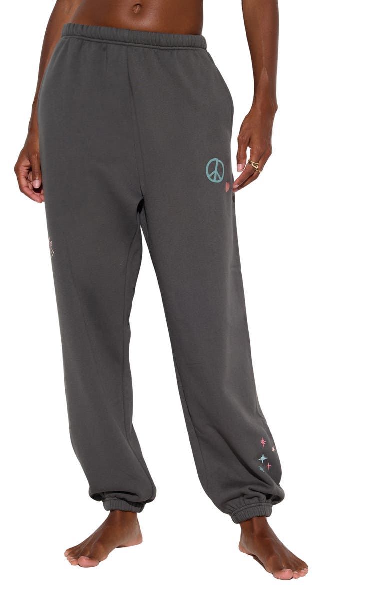 Spiritual Gangster Good Vibes Sol Cotton Blend Sweatpants, Main, color, Ash