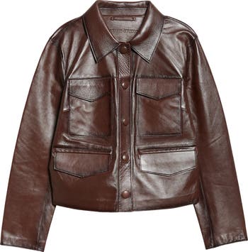 【関税込み】Stand Studio ブラウン Estrid レザージャケット Stand Studio Estrid Leather Jacket | Nordstrom