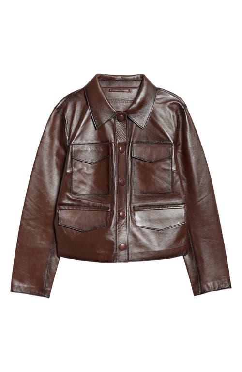 Stand Studio Estrid Leather Jacket In Dark Brown