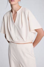 Kenneth Cole Pleated Shoulder Top