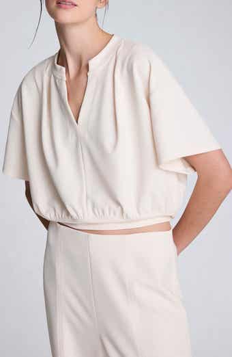 Kenneth Cole Pleated Shoulder Top