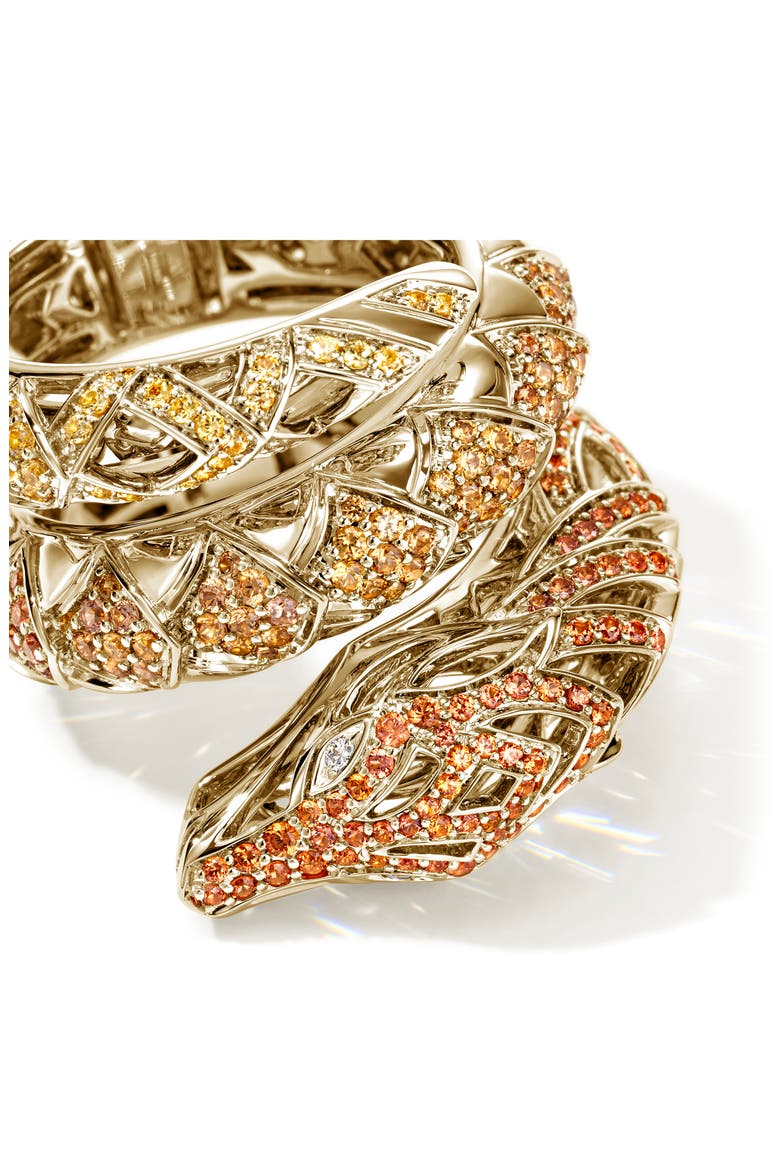 Artisan Series 18k Gold Sapphire & Diamond Naga Wrap Ring, Alternate, color, GOLD