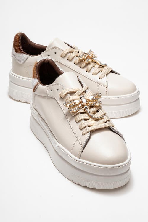 Forever & Always Shoes Laren Leather Buckle Sneakers In Neutral