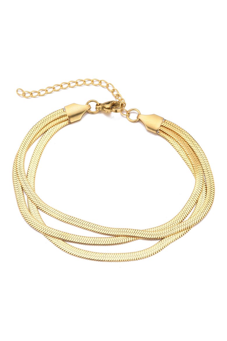 Herringbone Chain Bracelet, Main, color, GOLD