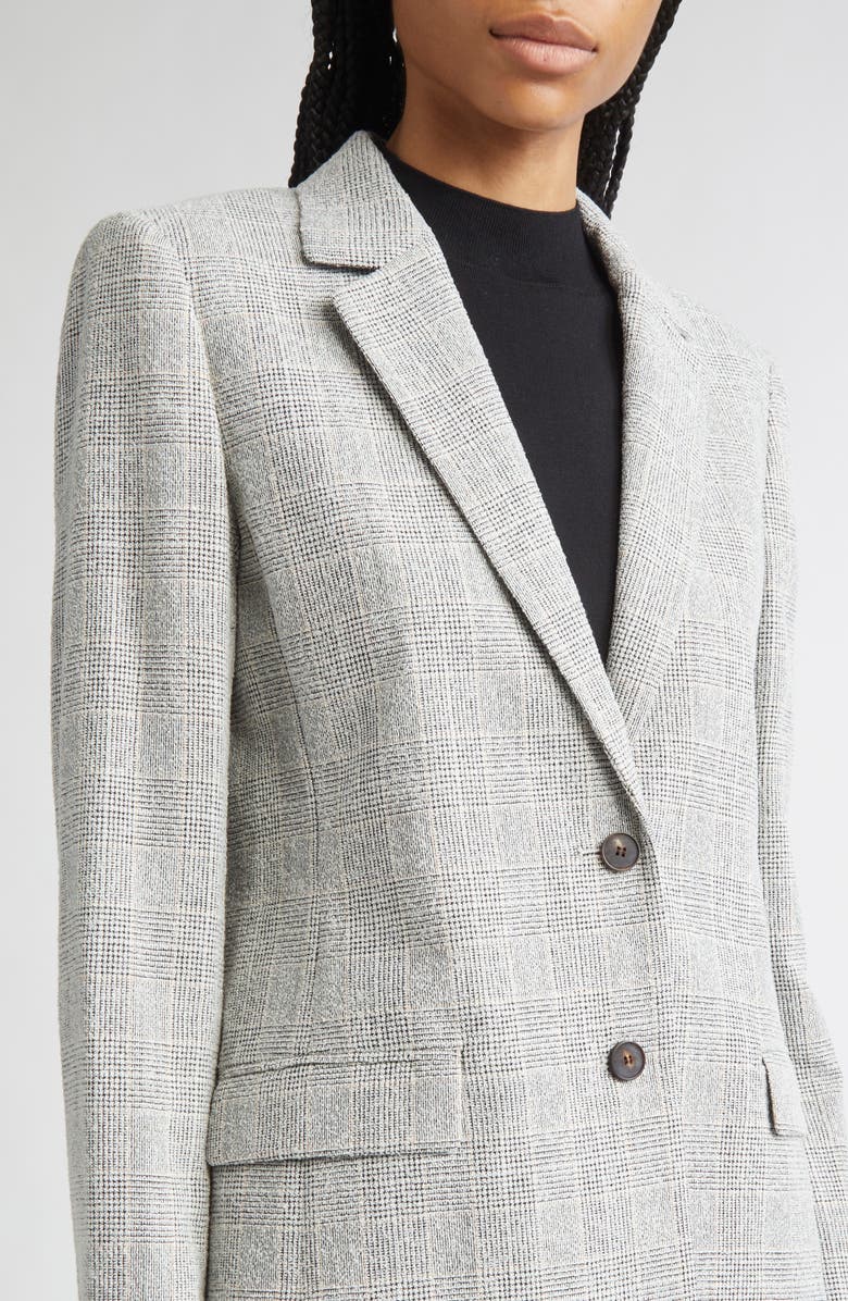 Lafayette 148 New York Glen Plaid Bouclé Knit Blazer, Alternate, color, Black Multi
