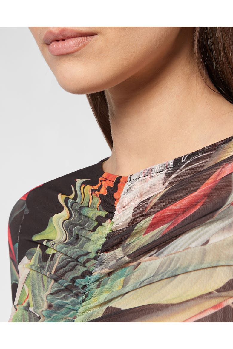Ls Top Flowers Women, Alternate, color, black/multicolored