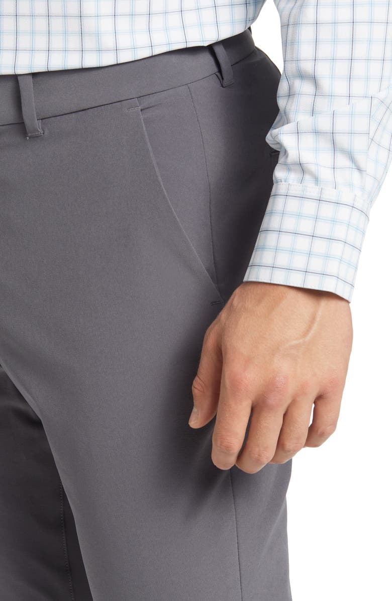 Mizzen+Main Helmsman Slim Fit Flat Front Golf Pants, Alternate, color, Charcoal Solid