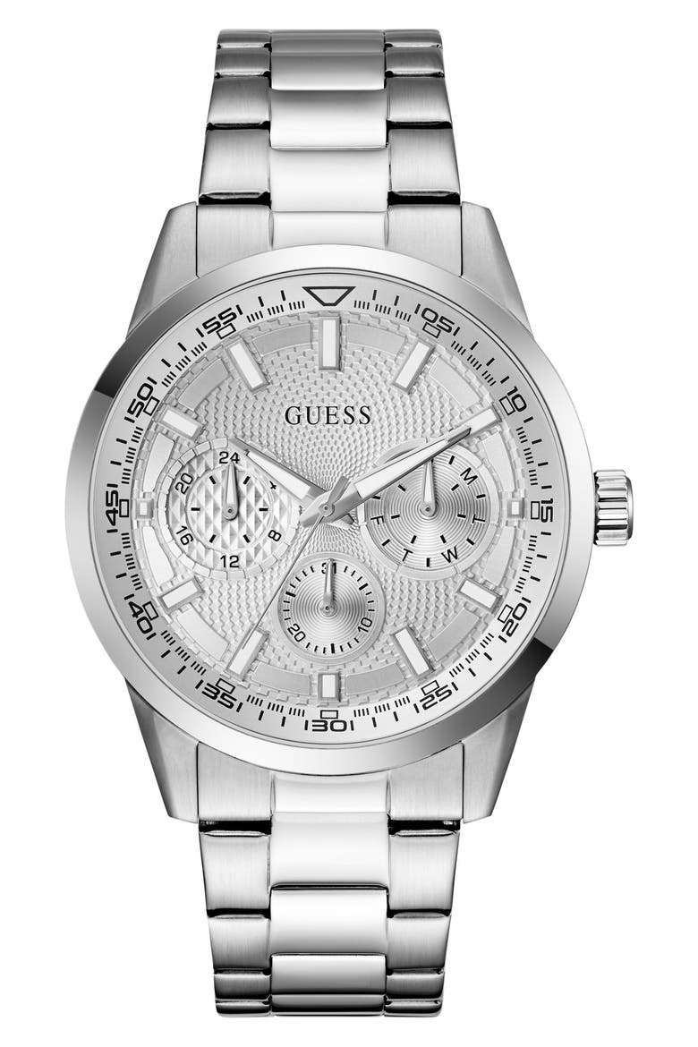 Trey Multifunction Bracelet Watch, 44mm, Main, color, SILVER TONE