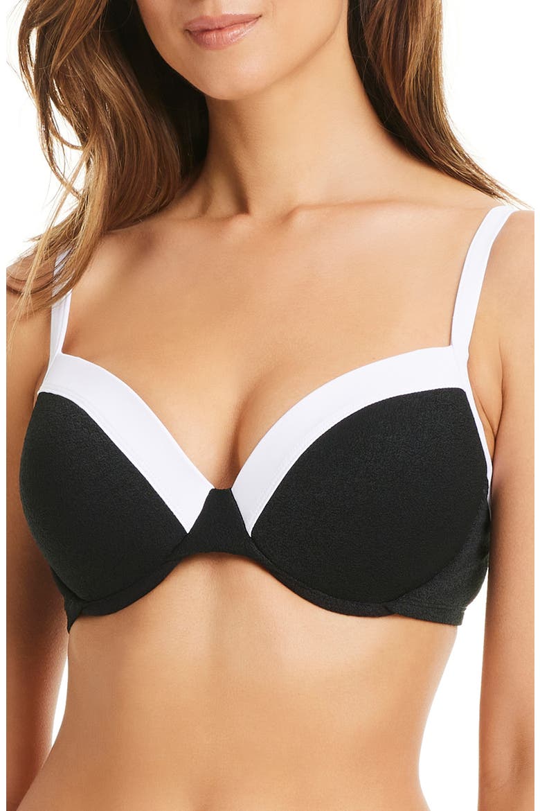 Underwire Bikini Top, Alternate, color, BLACK