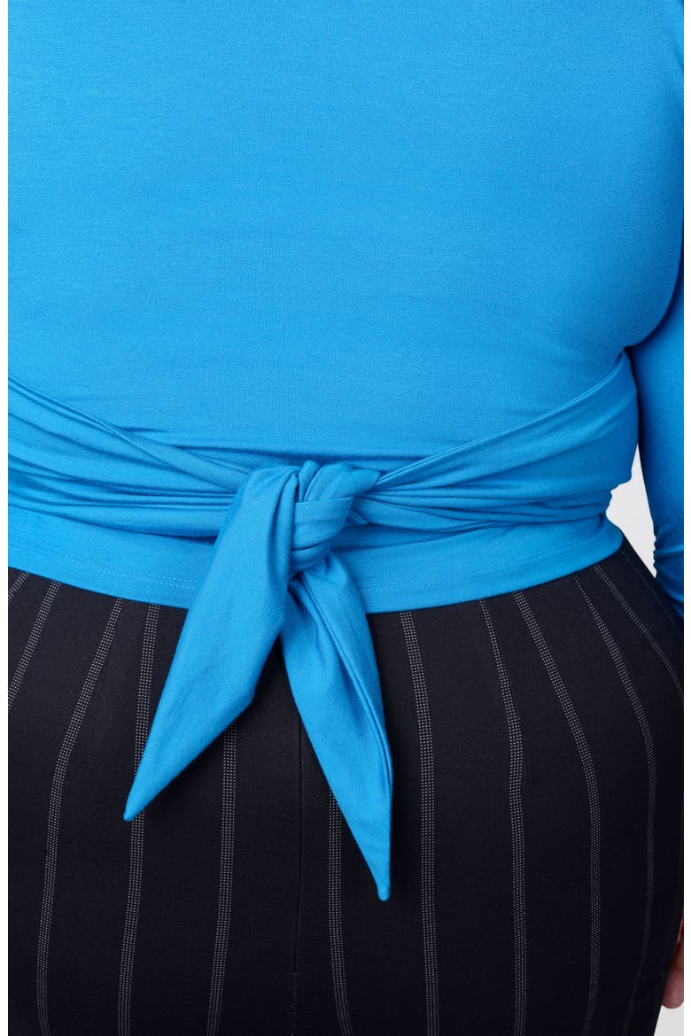 Tamara Keyhole Wrap Top, Alternate, color, BLUE