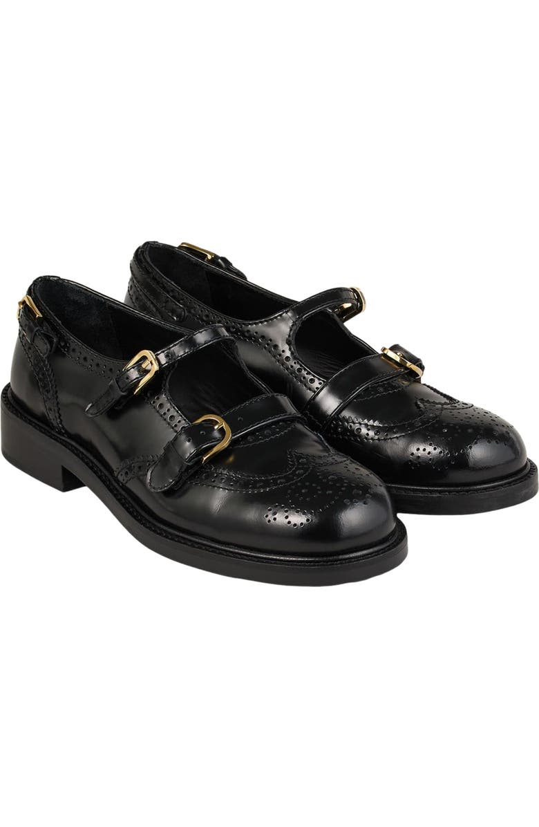 SANDRO Multi-Buckle Mary Jane loafers, Alternate, color, Black