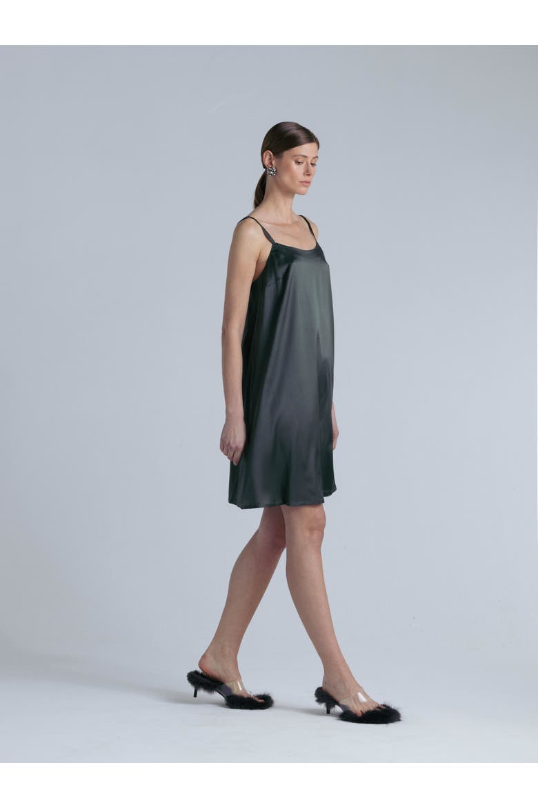 Aphrodite Silk Midi Dress, Alternate, color, Rich Green