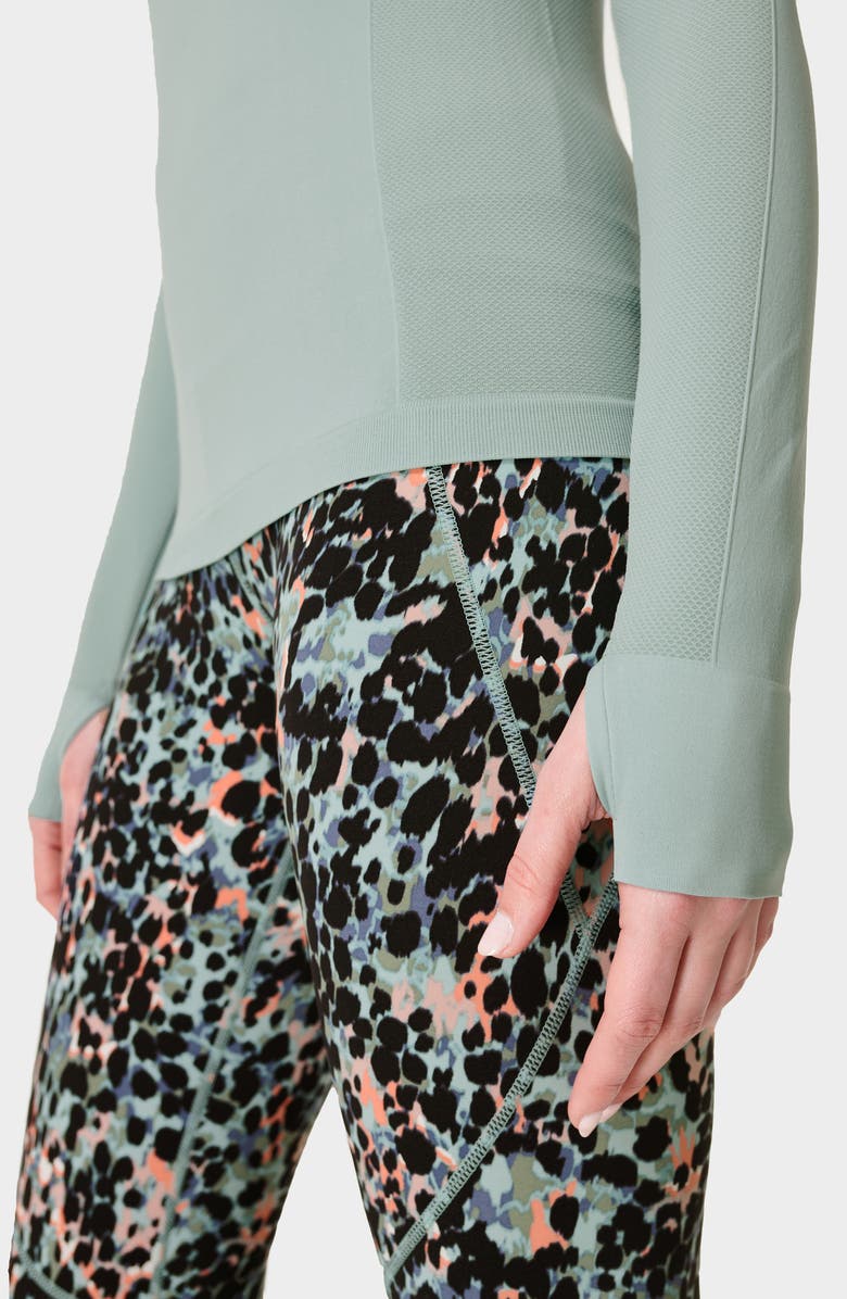 Sweaty Betty Athlete Seamless Half-Zip Workout Top, Alternate, color, Smoke Blue