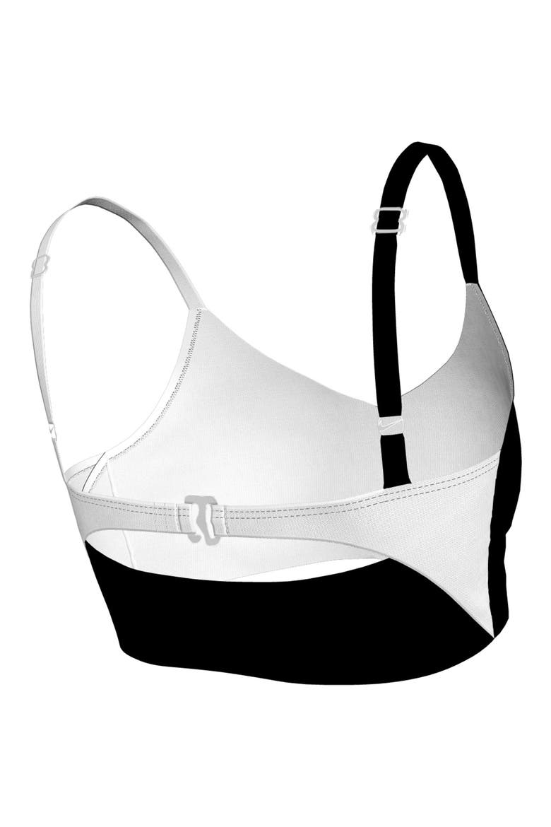 V-Neck Midkini Swim Top, Alternate, color, BLACK