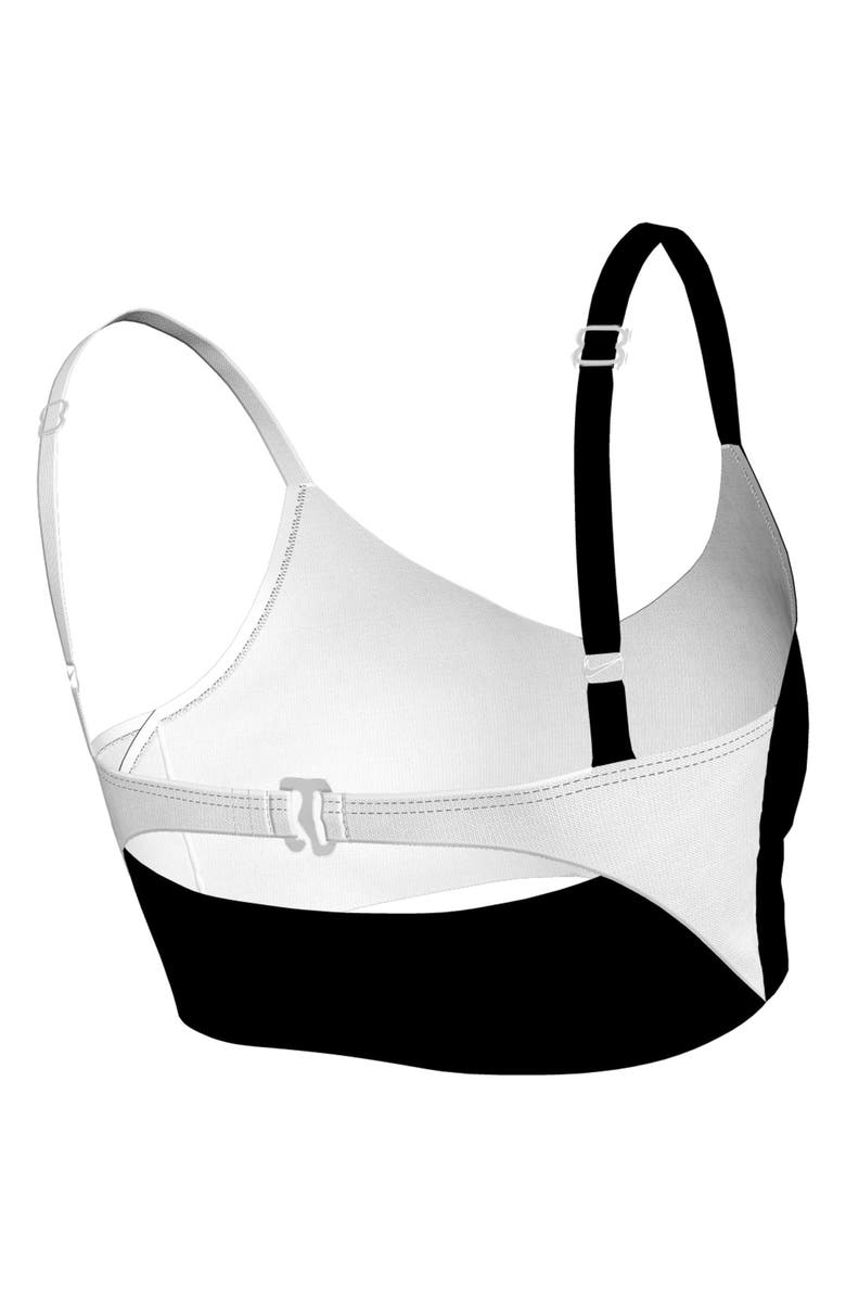 Nike V-Neck Midkini Swim Top, Alternate, color, Black