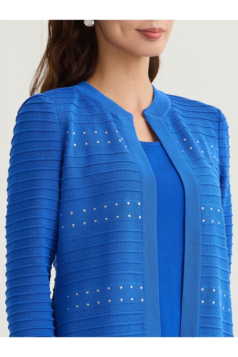 Ottoman Stitch Knit Jacket, Alternate, color, Aegean Blue