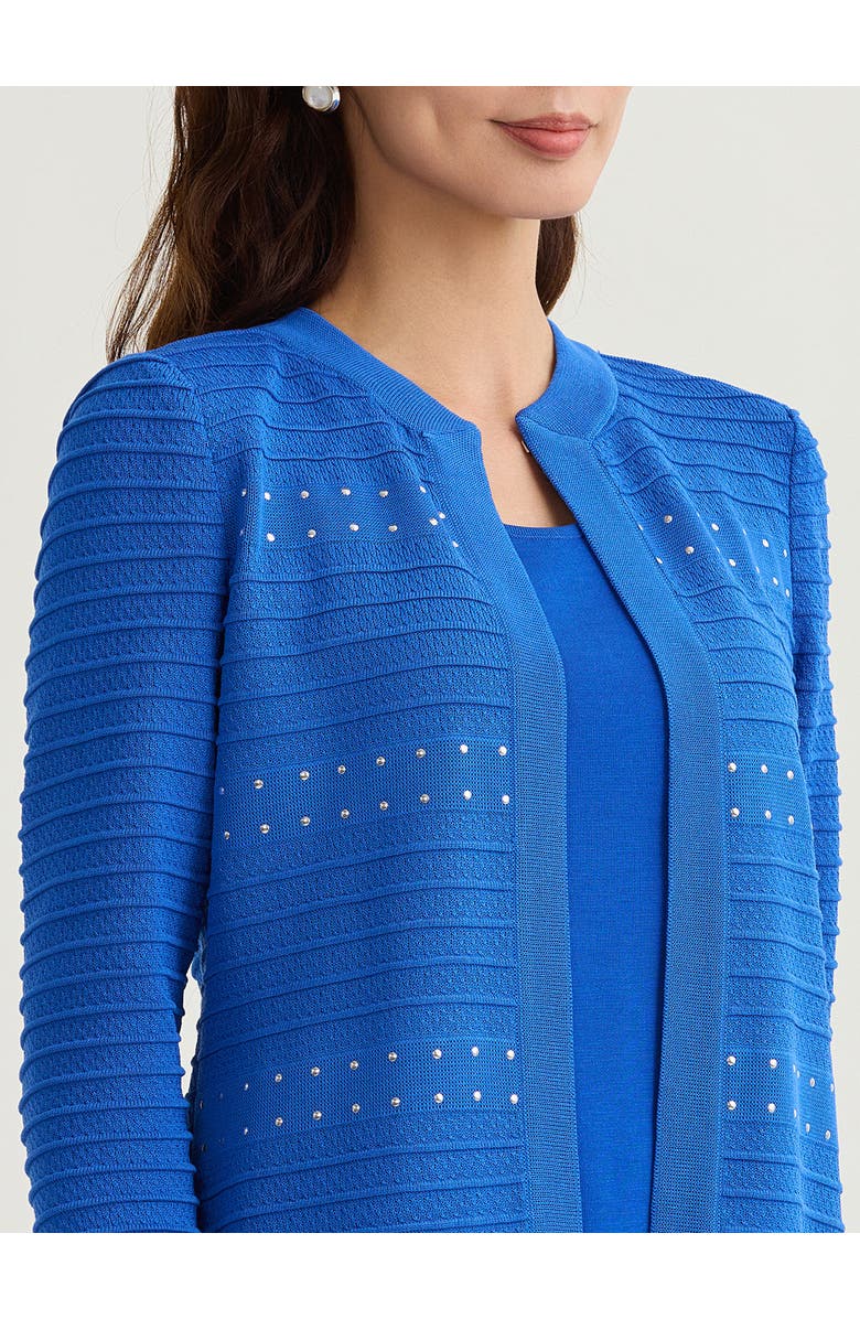 Misook Ottoman Stitch Knit Jacket, Alternate, color, Aegean Blue