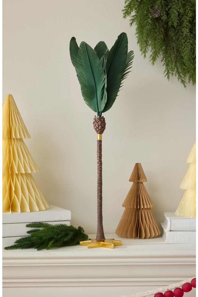 Patience Brewster Nativity Palm Tree Ornament, Alternate, color, GREEN