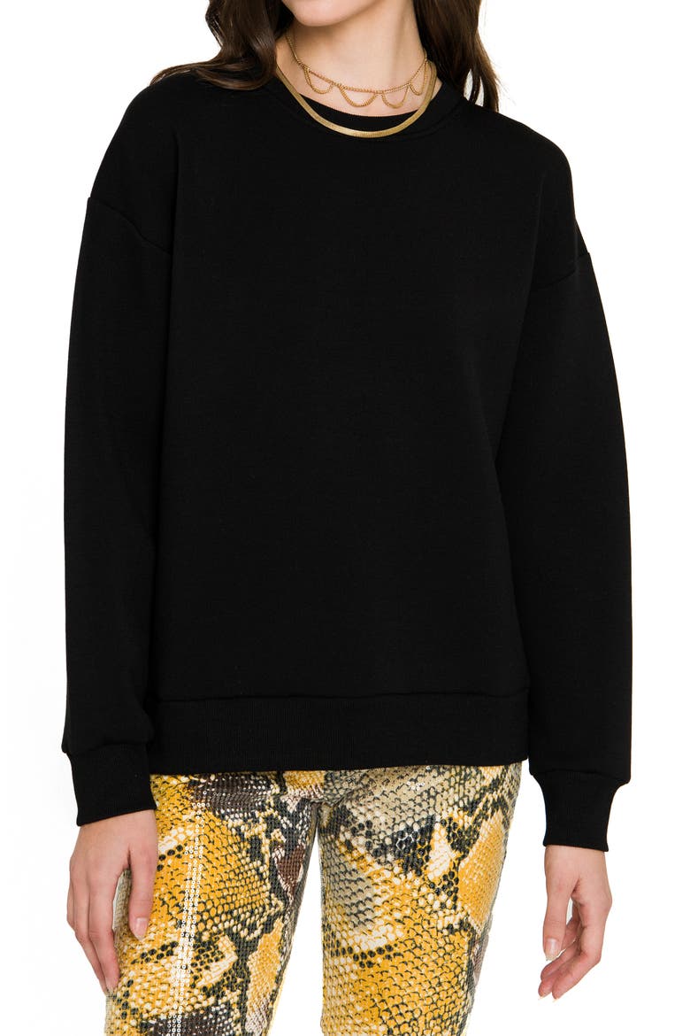 Lounge Wear Crewneck Sweatshirt, Main, color, BLACK