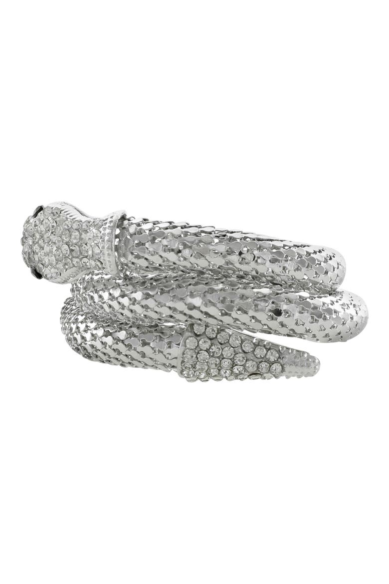 Snake Eyes Coil Bracelet, Alternate, color, SILVER / BLACK / CLEAR