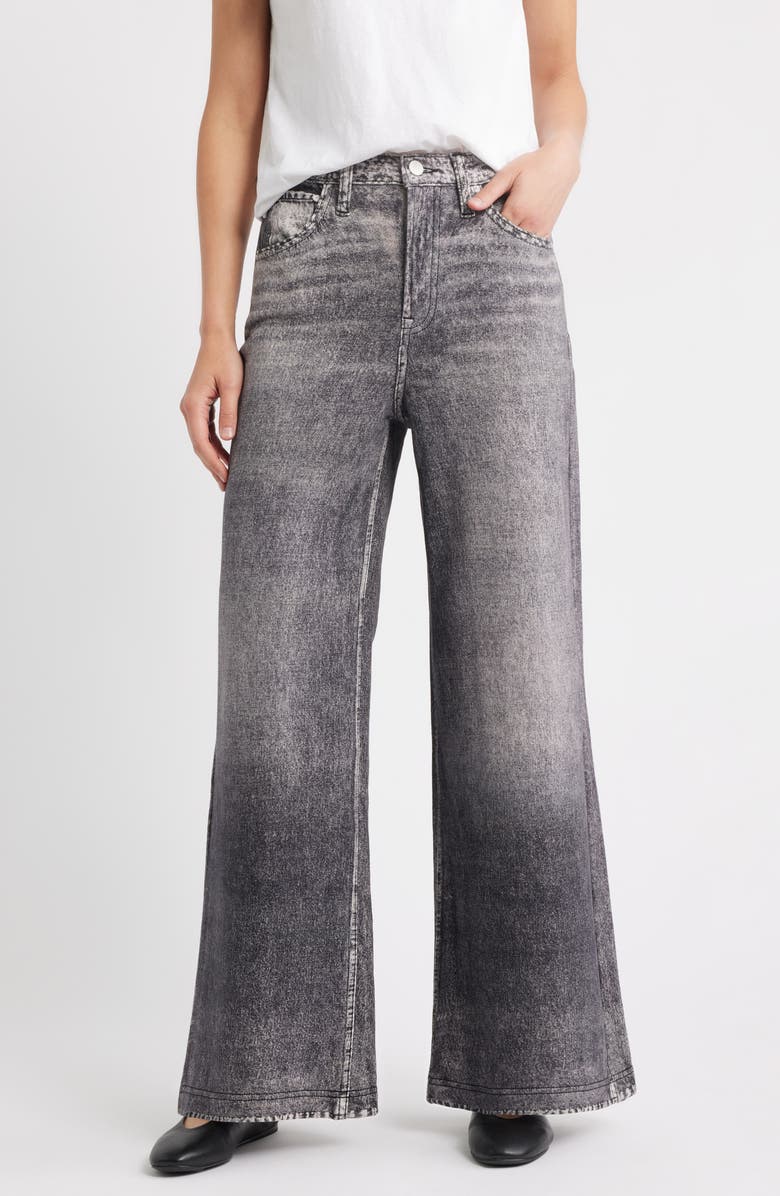 Wide Leg Cotton Terry Knit Jeans