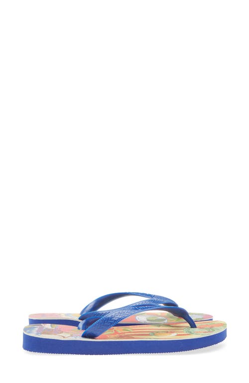 Shop Havaianas X Farm Rio Summer Picnic Flip Flop In Marine Blue