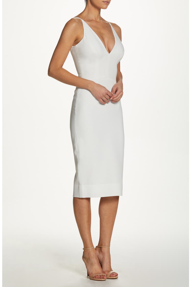 Lyla Crepe Cocktail Dress, Alternate, color, OFF WHITE