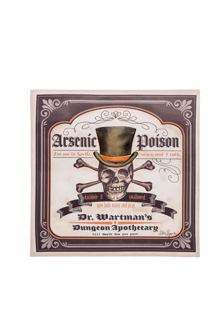 Dr. Wartman's 3D Poison Skeleton Halloween Wall Art Decor Decoration, Main, color, Black