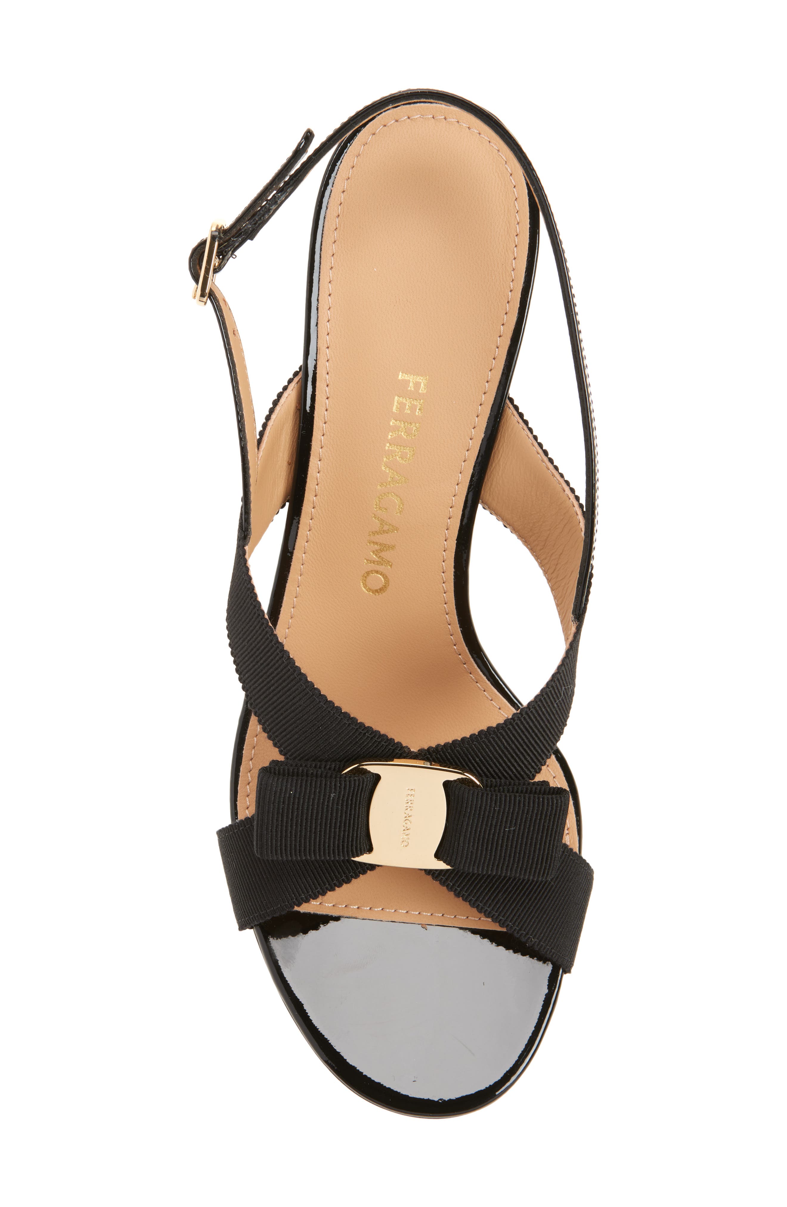 FERRAGAMO Rima Vara Bow Slingback Sandal, Alternate, color, Nero Nero Biscotto