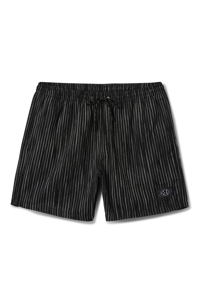 Echo Walk Linen & Cotton Drawstring Shorts, Main, color, BLACK