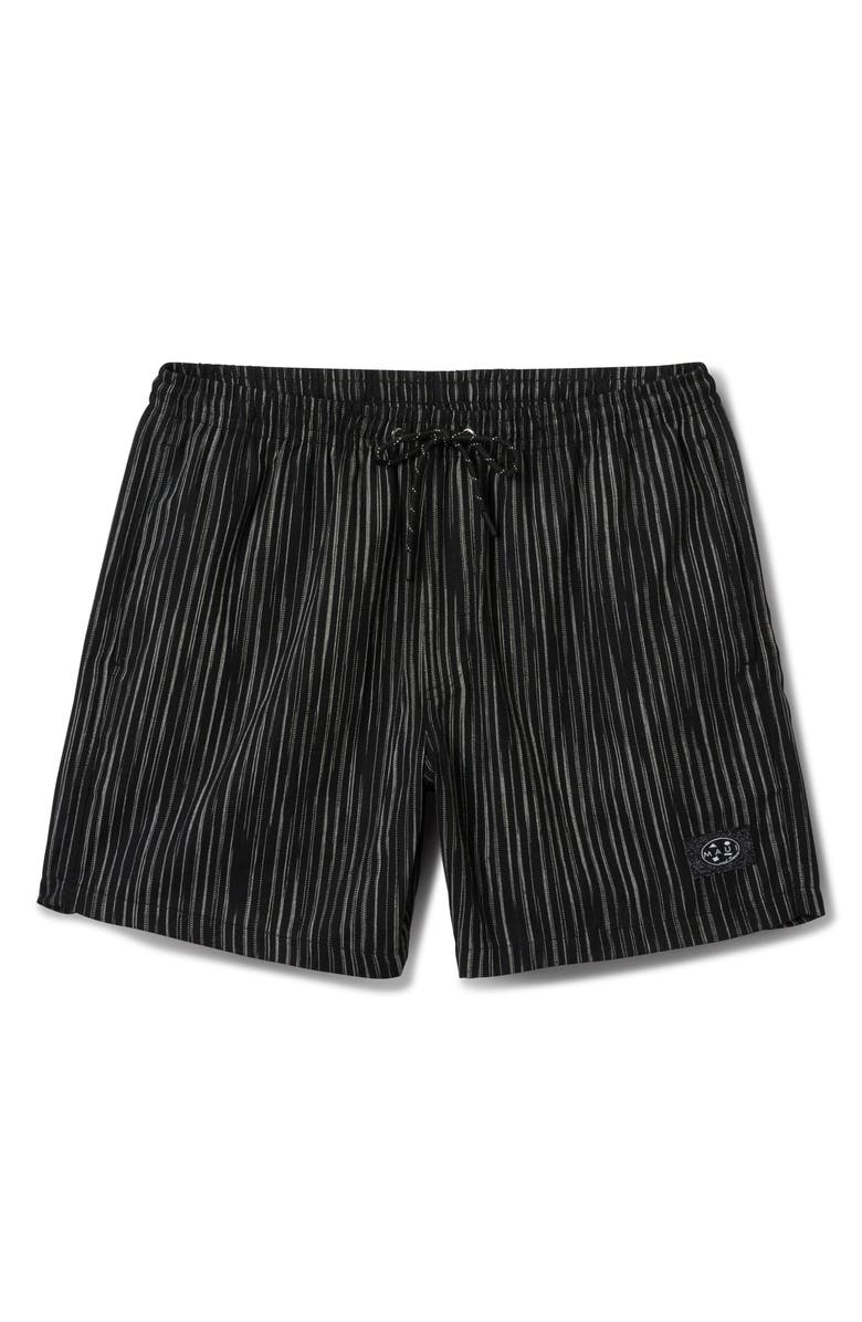 Maui & Sons Echo Walk Linen & Cotton Drawstring Shorts, Main, color, Black