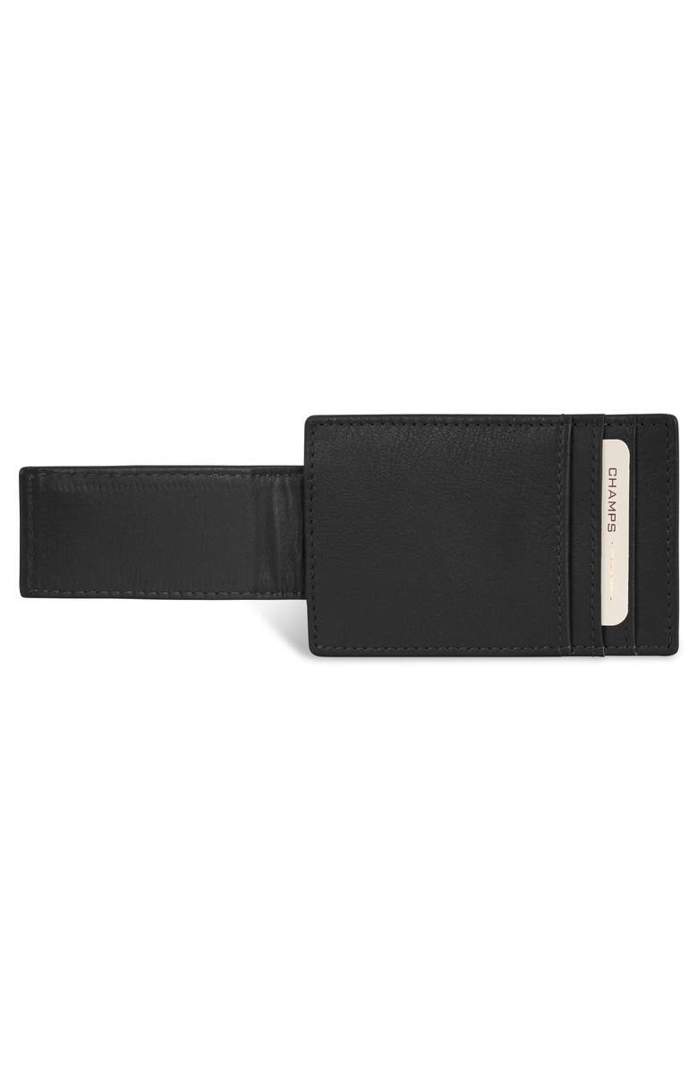 CHAMPS Leather Magnetic RFID Card Case, Alternate, color, Black