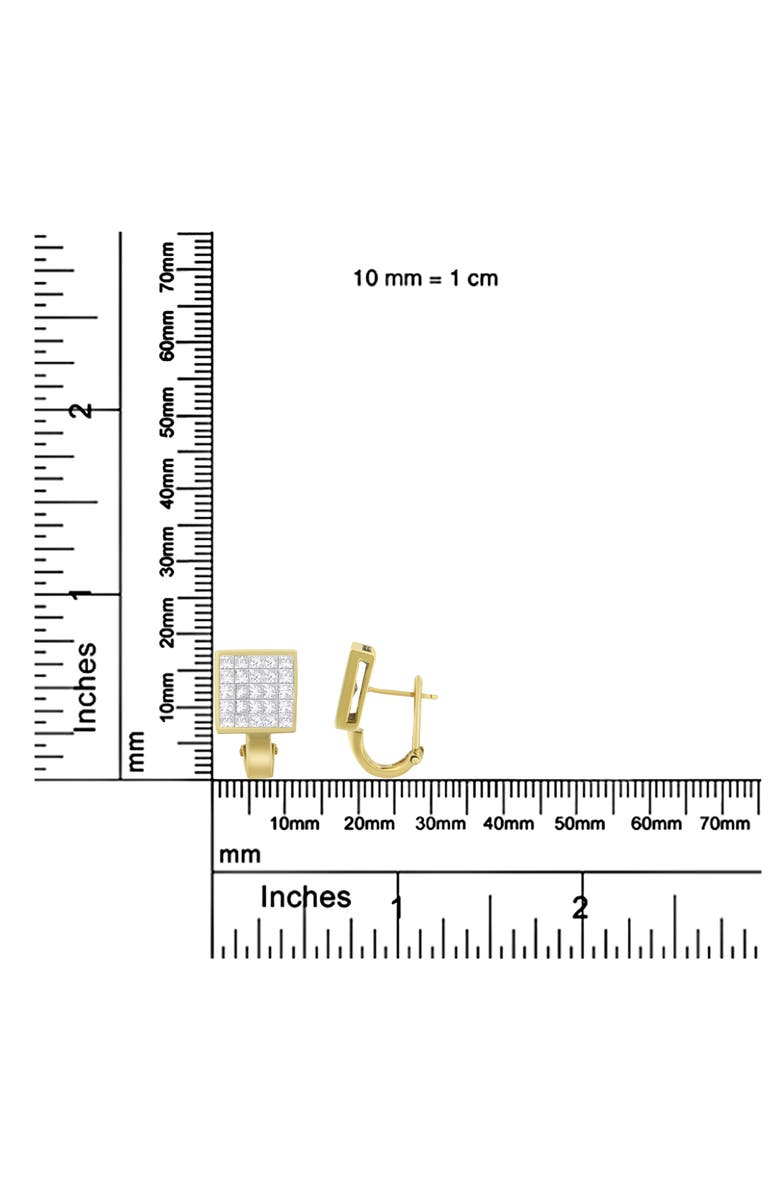 Haus of Brilliance 14K Yellow Gold 3-1/5 Cttw Diamond Grid Huggy Style Stud Earring, Alternate, color, Yellow