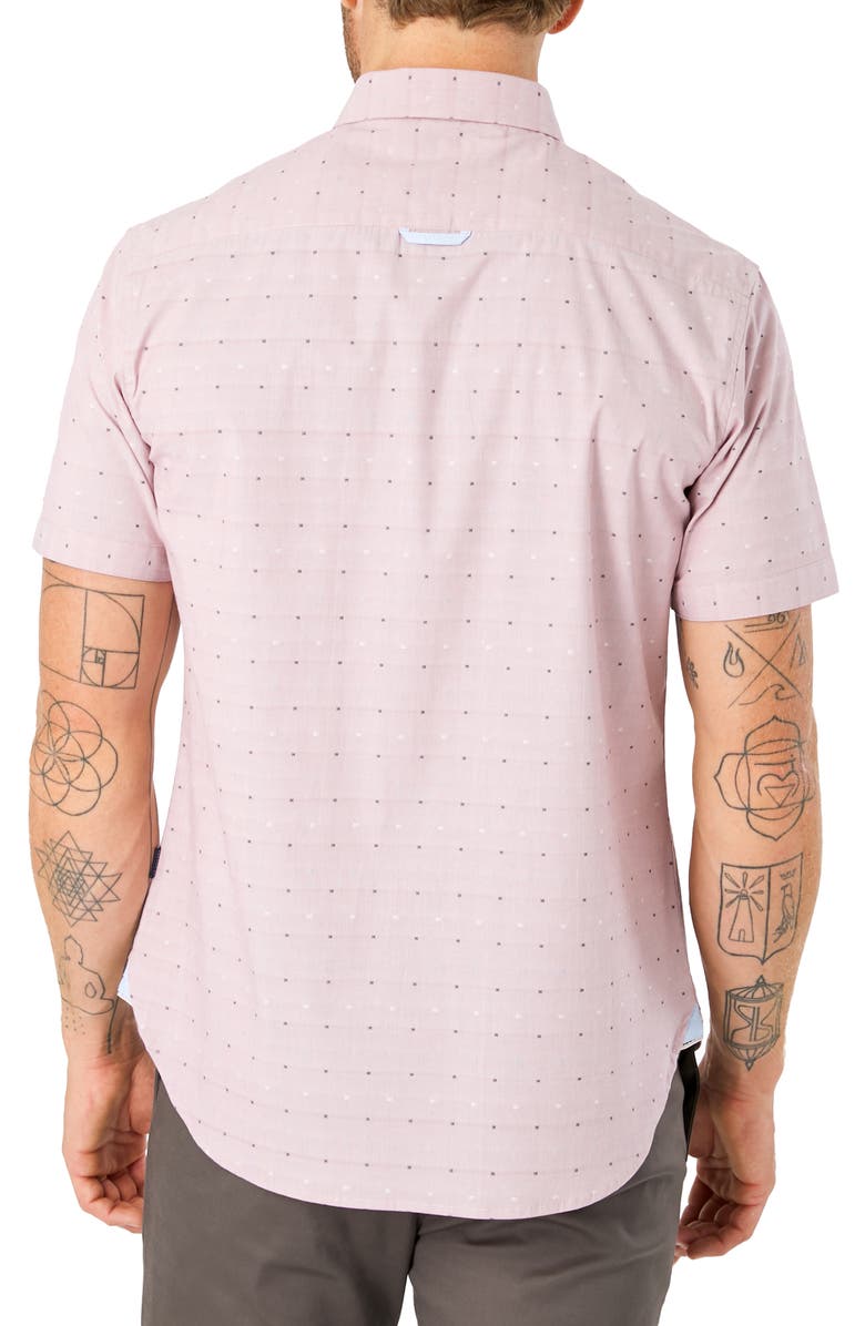 7 Diamonds Modular Mix Slim Fit Shirt, Alternate, color, Stone Rose