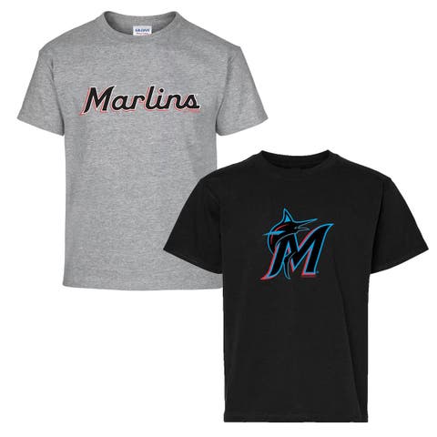 Youth Soft as a Grape  Black/Gray Miami Marlins Two-Pack T-Shirt Set