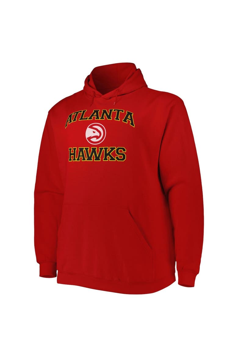 Men's Red Atlanta Hawks Big & Tall Heart & Soul Pullover Hoodie, Alternate, color, Red