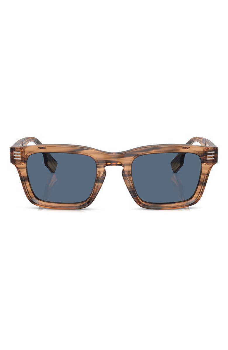 Burberry 51mm Rectangular Sunglasses, Main, color, Brown
