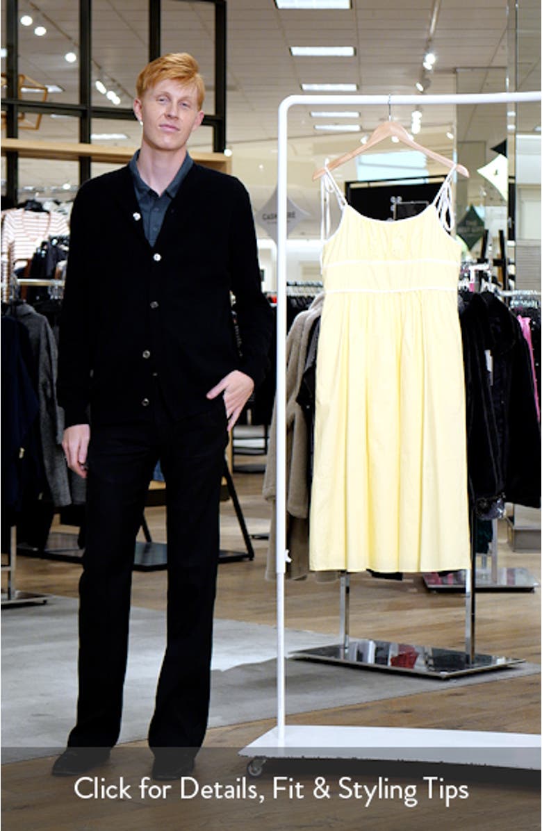 Avi Tie Strap Cotton Midi Sundress, sales video thumbnail