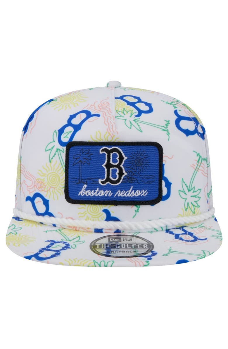 New Era Men's New Era White Boston Red Sox Islander Golfer Snapback Hat, Alternate, color, White