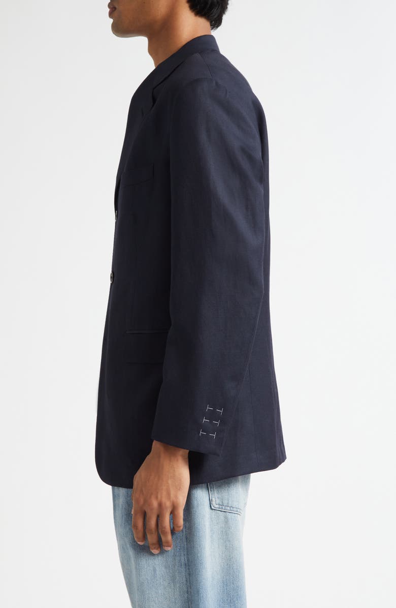 Maison Margiela Work in Progress Virgin Wool & Linen Blazer, Alternate, color, Blue
