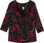 Anne Klein Floral Print Cowl Neck Top