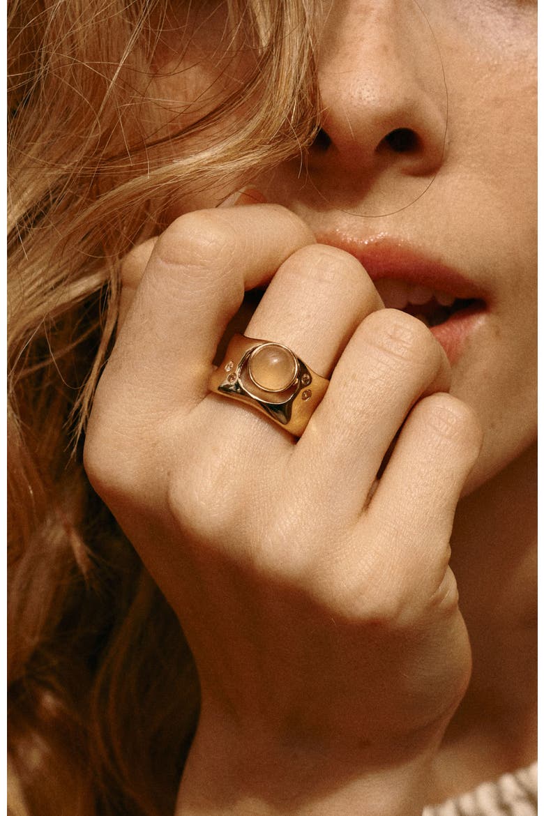Dawn Light Wide Ring, Alternate, color, Gold & Orange