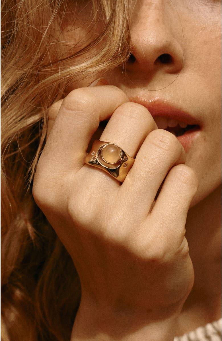 RC RETRO CHIC Dawn Light Wide Ring, Alternate, color, Gold & Orange