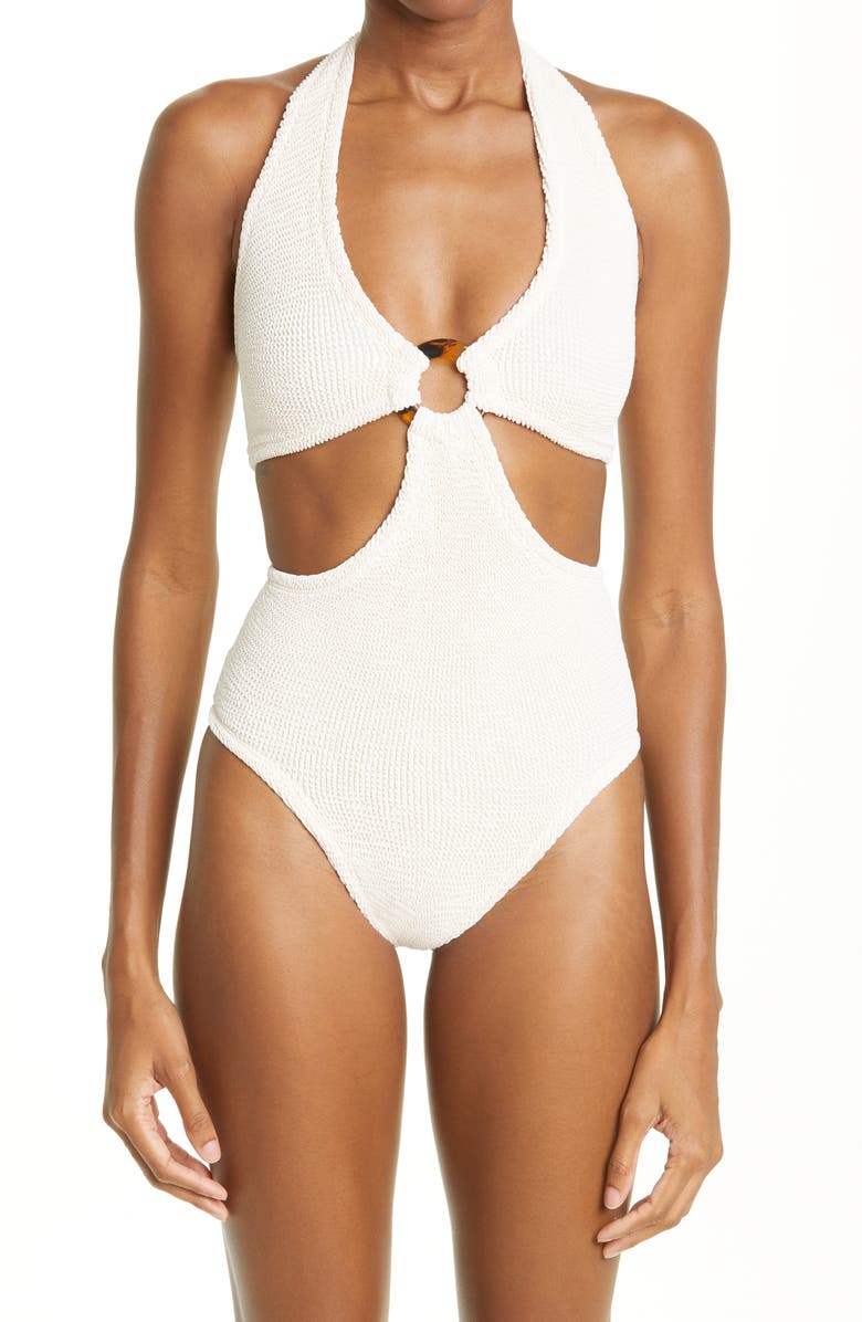 Hunza G One-Piece Cutout Swimsuit, Main, color, Blush