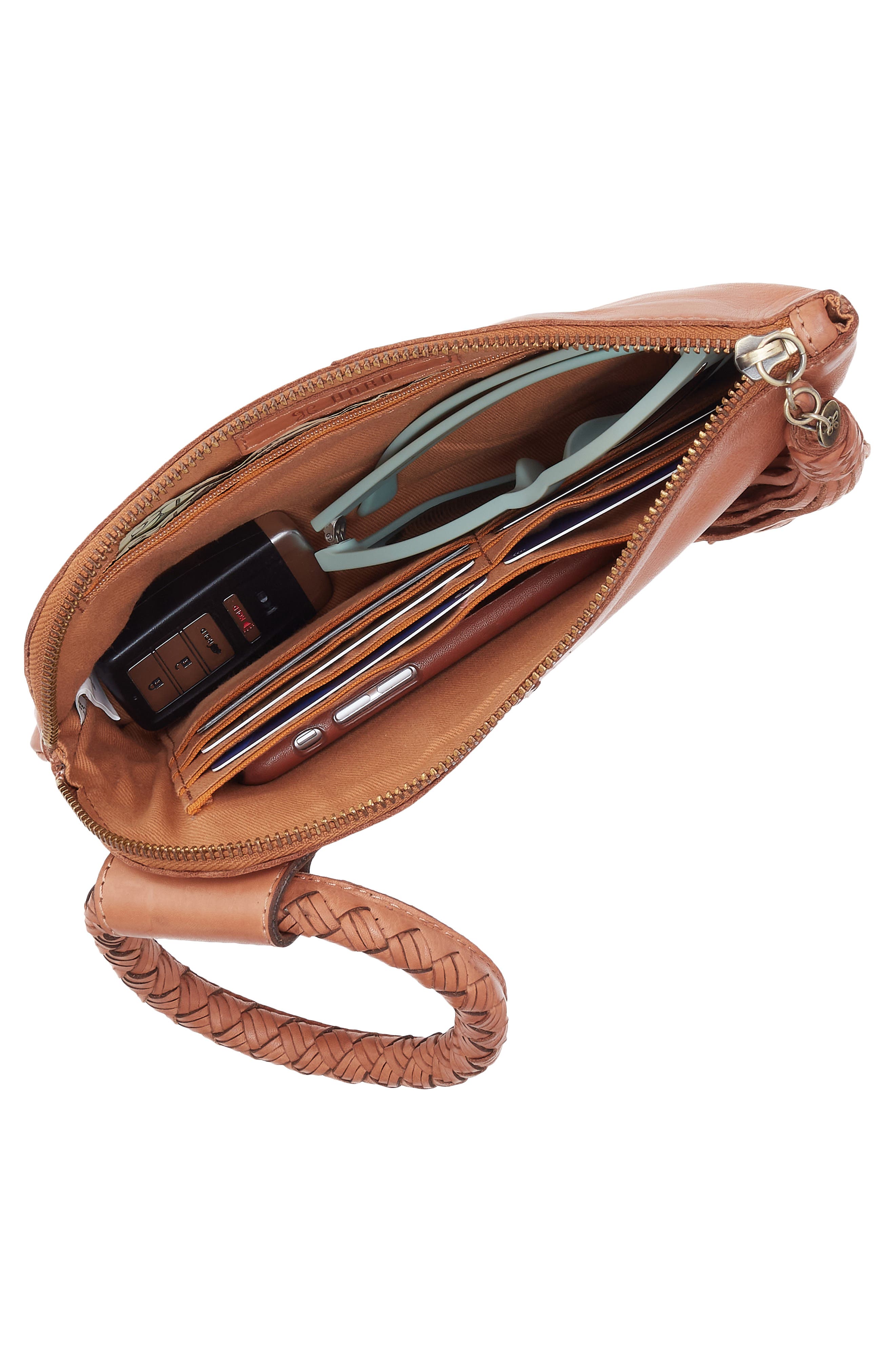 HOBO Sable Leather Wristlet, Alternate, color, Harvest Wheat