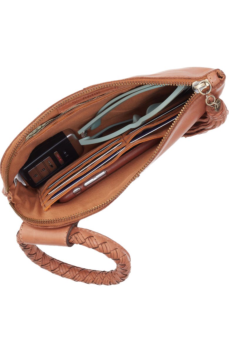 HOBO Sable Leather Wristlet, Alternate, color, Harvest Wheat