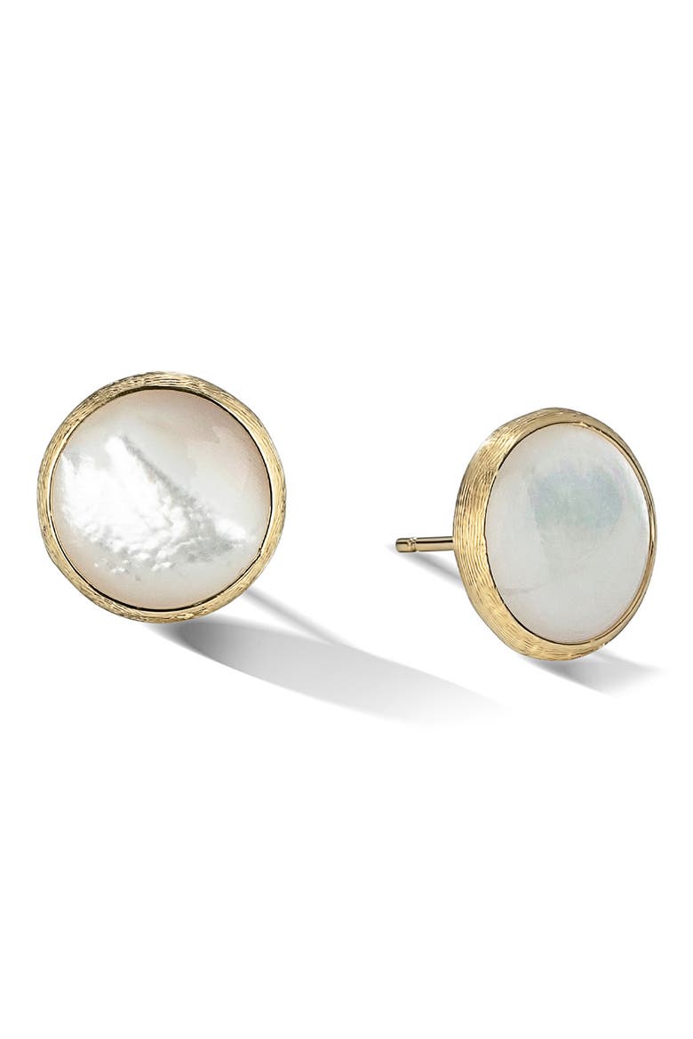 Jaipur 18K Yellow Gold & Mother-of-Pearl Large Stud Earrings, Main, color, YELLOW GOLD
